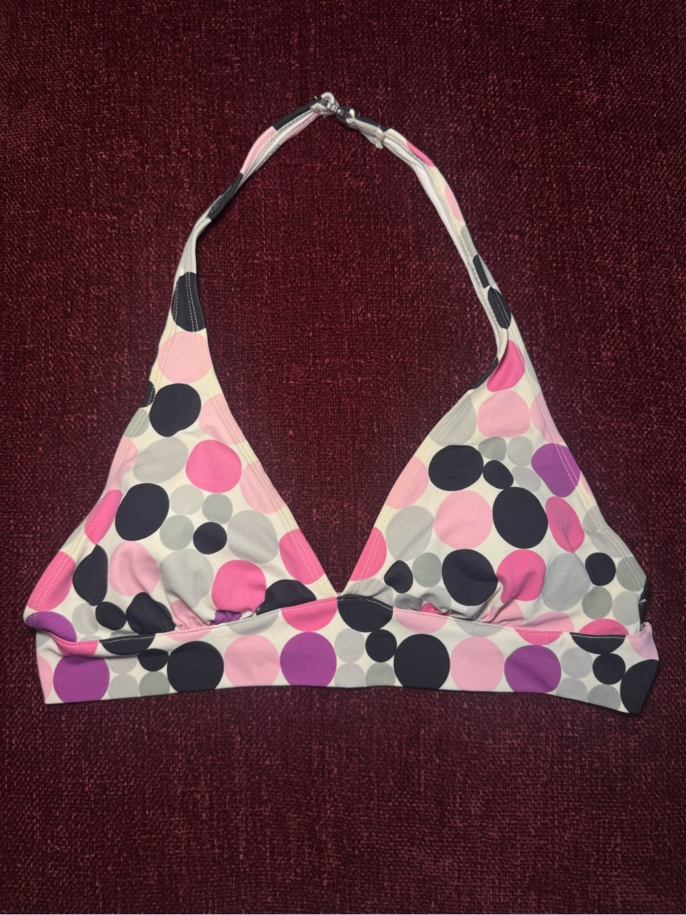 Y2K Women’s Pink Polka Dot Halter Swim Top